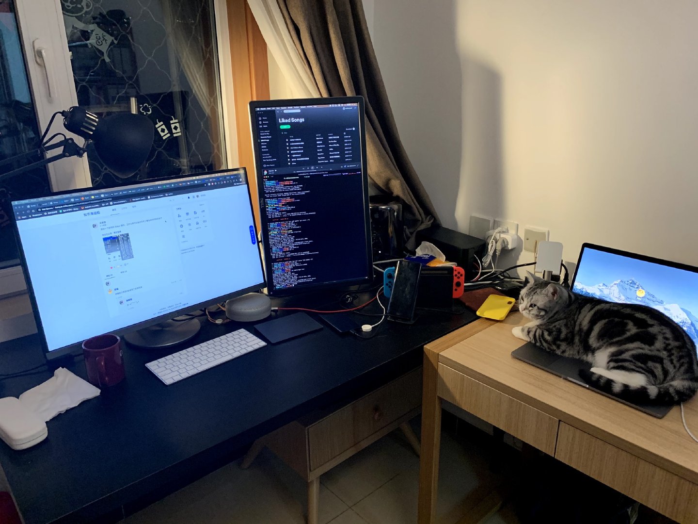 公司的活动让大家拍出来在家办公的工作台；我拍了后没发给他们，就发这里吧